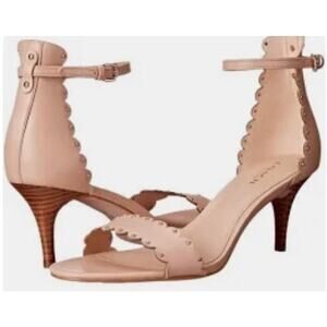 Coach leather "MONICA" women’s sandal ankle strap size 8.5 nude/tan